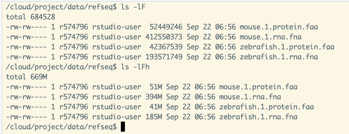 Using the extra argument -h makes the file sizes human readable.